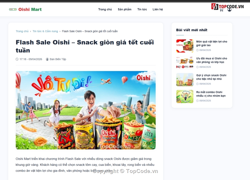 bán hàng,web bán hàng,oishi